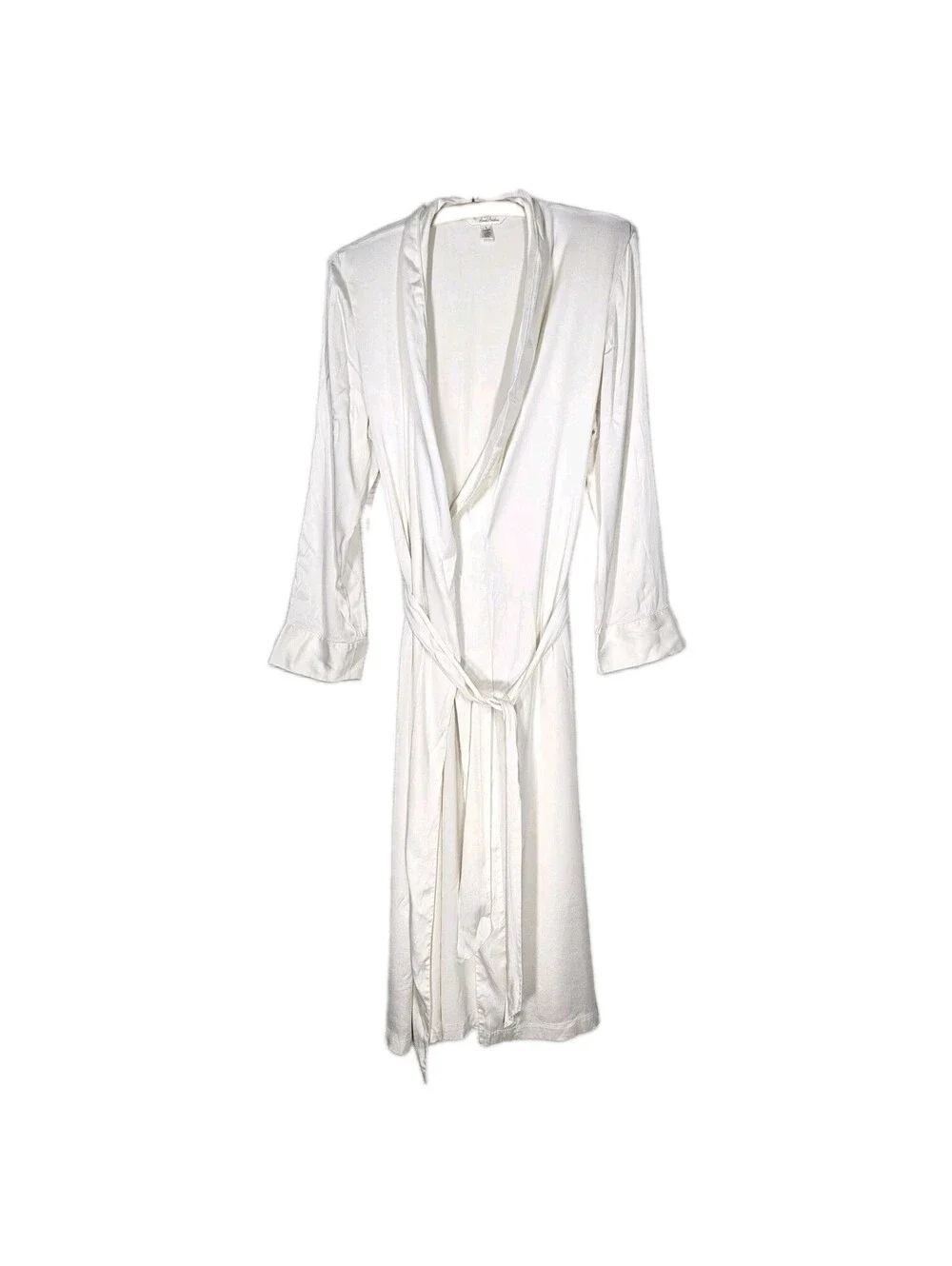 Ivory Satin Robe 93% Silk Brooks Brothers S Dressing Gown wSash Bridal Wedding
